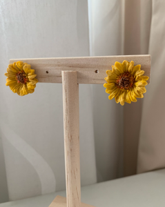 sunflower polymer clay earrings